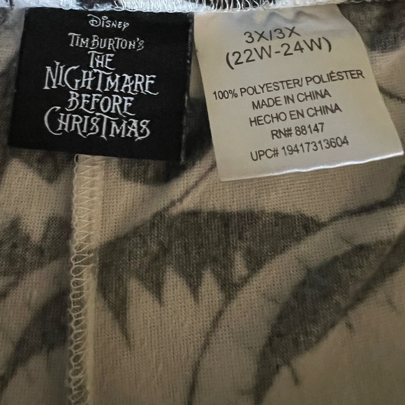 Disney Tim Burton’s The Nightmare Before Christmas Fleece Pajama Pants Size 3X - Picture 5 of 5